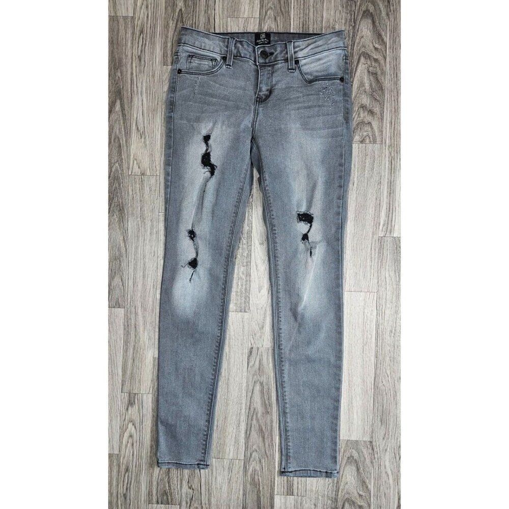 Just Black Womens Size 26 Distressed Skinny Grey Denim Jeans‎